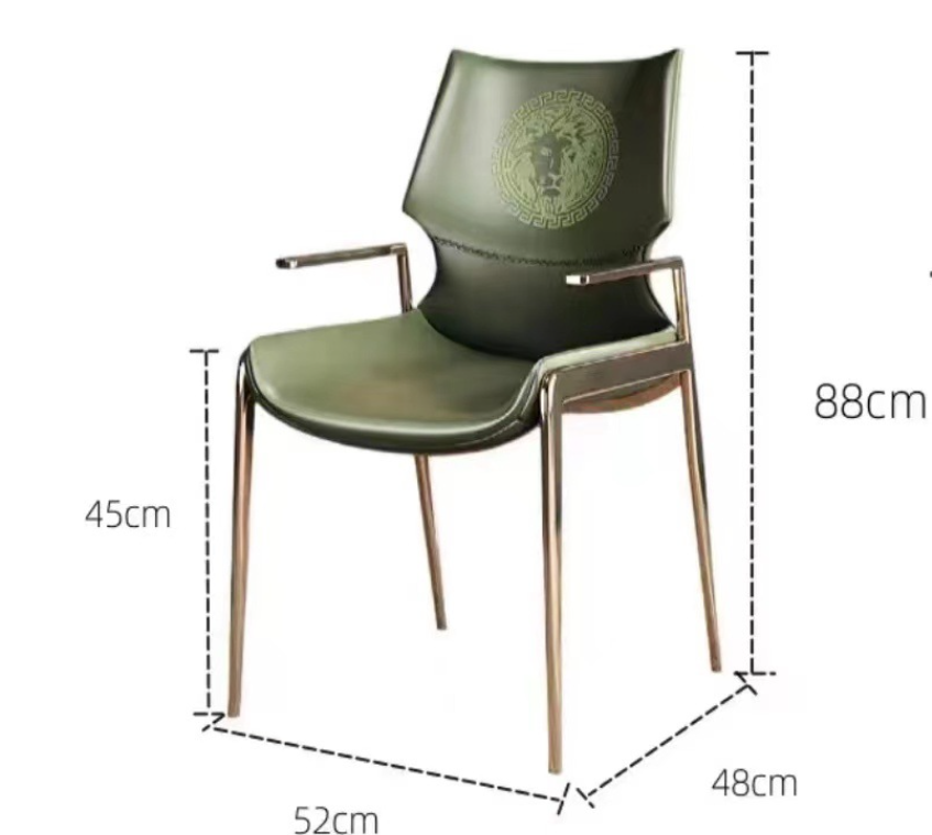 Мебель для дома, скандинавский роскошный современный дизайн, обеденные стулья, обитые зеленой кожей, стулья для столовой для ресторана